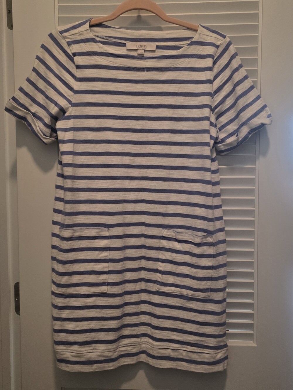 LOFT Striped Pocket Tee Dress